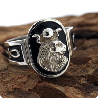 Egyptian Silver Astrology Lion Goddess Sekhmet S925 Ring