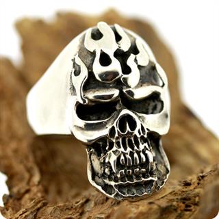 Sterling Silver Ring, Skull of Hellfire
