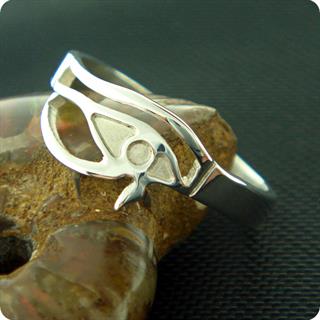 Egyptian Sterling Silver Right Eye of Horus Ring