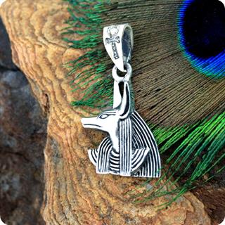 Egyptian Silver God Embalming and Dead Charm Anubis Pendant