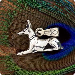 Egyptian Silver Jewelry God Anubis Pendant