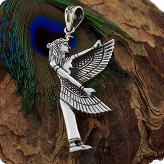 Egyptian Silver Jewelry Magic Goddess Isis Pendant